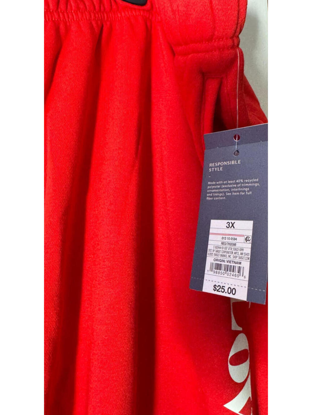 Leisure Studio Women's Red Sweatpants, Love, with back pocket, NWT, 3X - Picture 4 of 5